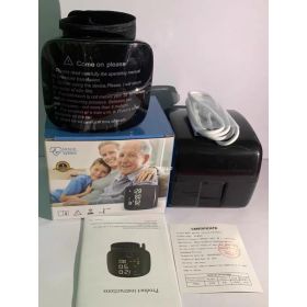 Wrist Sphygmomanometer Rechargeable Blood Pressure Meter Wrist Blood Pressure Eter Smart Touch Screen Blood Pressure Meter Household Electronics (Option: Wrist Black Spanish Voice-USB)