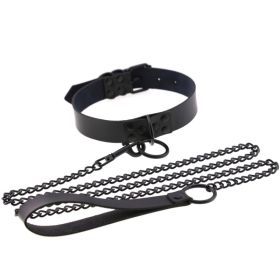 Personalized leather collar (Option: BLACK)