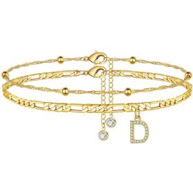 26 Letters Anklet Zircon Letters Simple (Option: D)