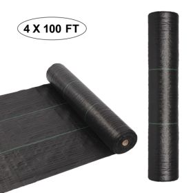 4x100ft Black Weeding Cloth Polyethylene Foldable (Option: Default)