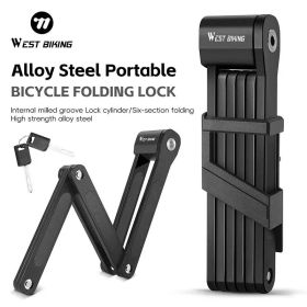 Bicycle Folding Lock 2 Keys 87cm High Security Alloy Steel Lock For MTB Road Bike E-Bike Anti-Theft Foldable Lock (Option: asshown)